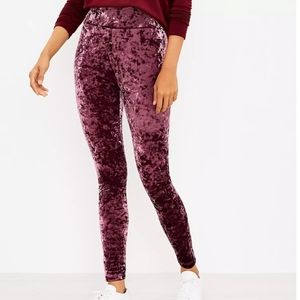 Lou & Grey Leggings Crushed Velour Velvet Leggings Pink Plum size Medium Boho